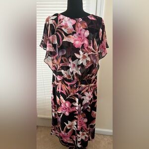 Connected Apparel Floral Print Dress-Size 16